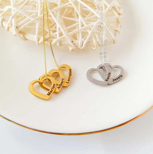 Gravert Navn hjerte Necklace