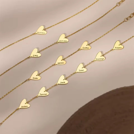 Hjerte graverte armbånd
