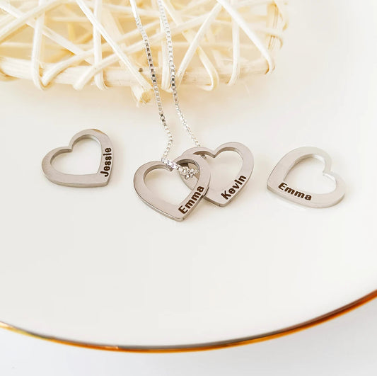 Gravert Navn hjerte Necklace
