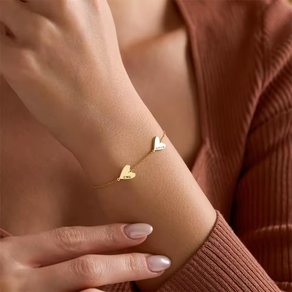 Hjerte graverte armbånd