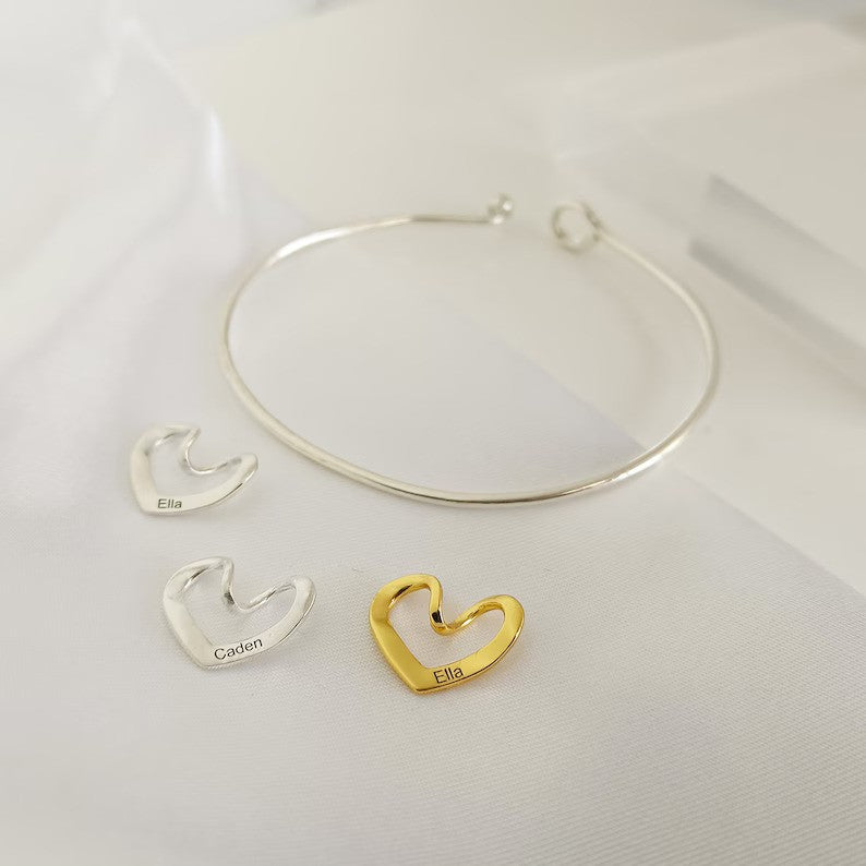 Personlig armbånd med hjerteform