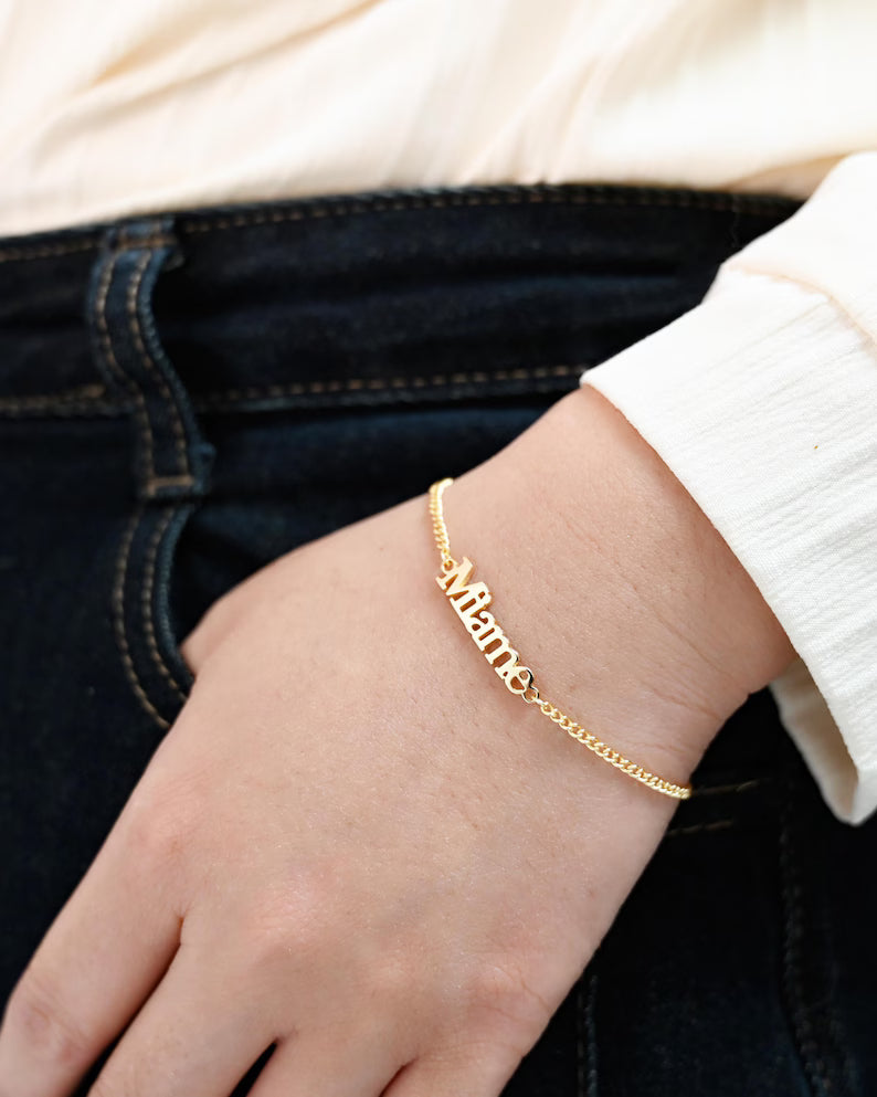 Personlig navn armbånd bredt