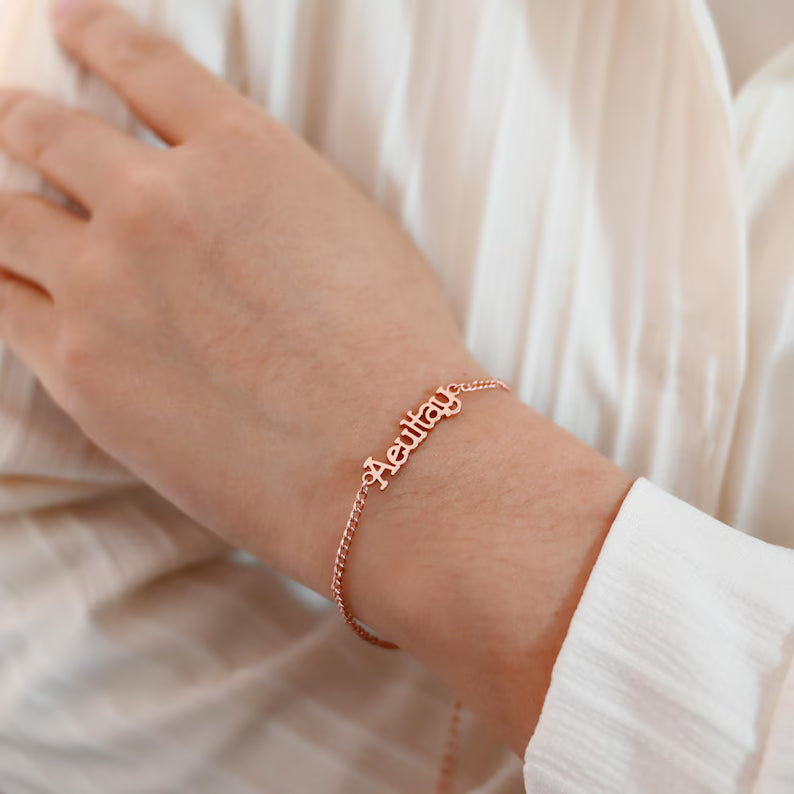Personlig navn armbånd bredt
