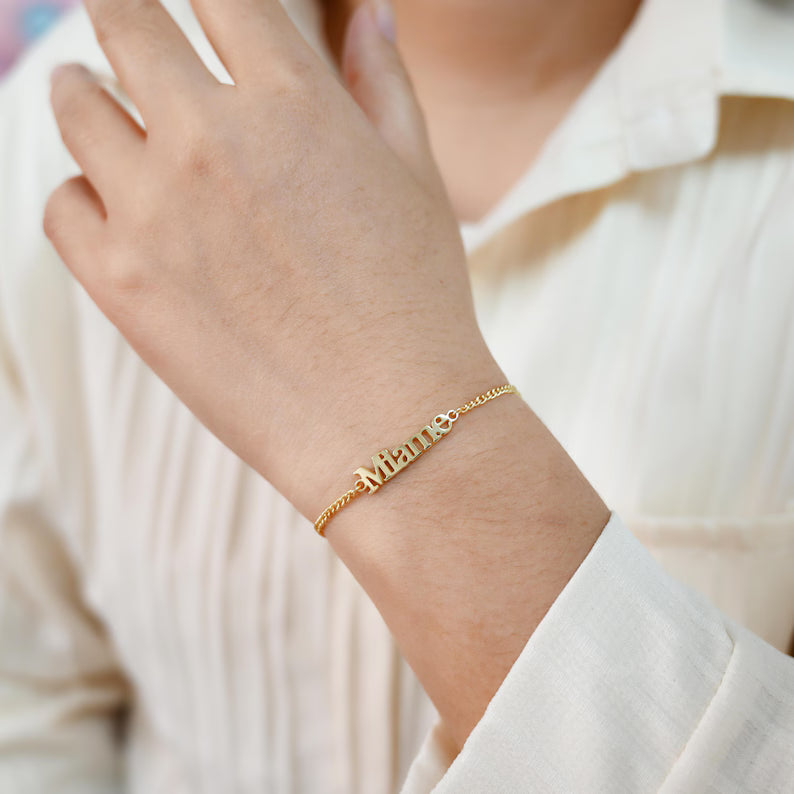 Personlig navn armbånd bredt