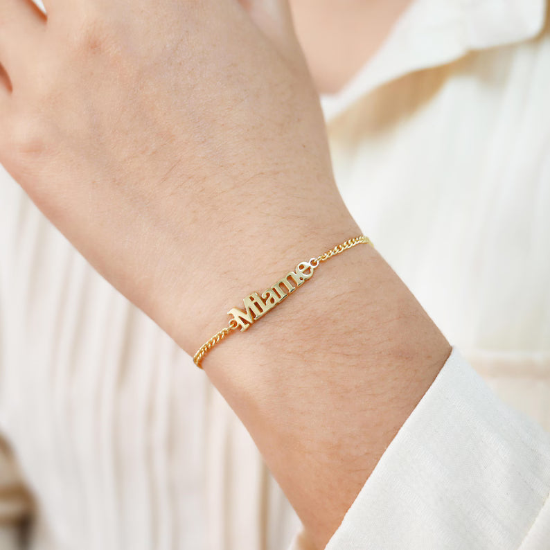 Personlig navn armbånd bredt